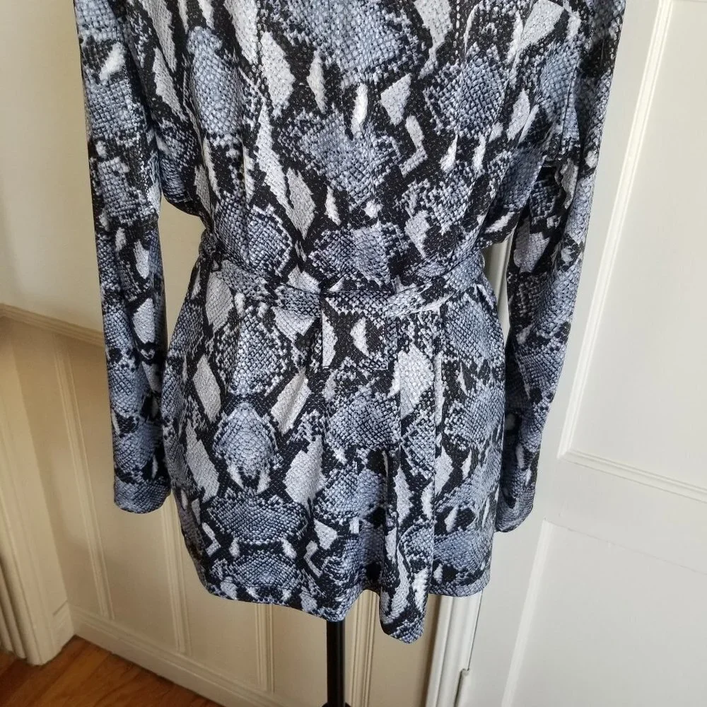 Chico's Snakeskin Pattern Zip Jacket with Tie